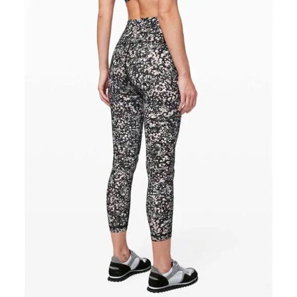 Lot of 2 Lululemon Size 4 Brown Zoned In 27" & Floral Spritz Wunder Under Tight - Picture 11 of 15